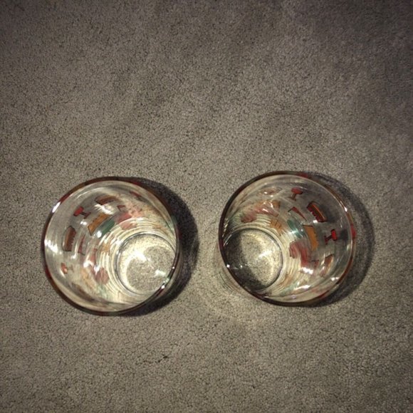 Vintage Sandcastle Bucket Bird Fish HIGHBALL GLASSES (2) OCEAN BARWARE - Picture 11 of 12